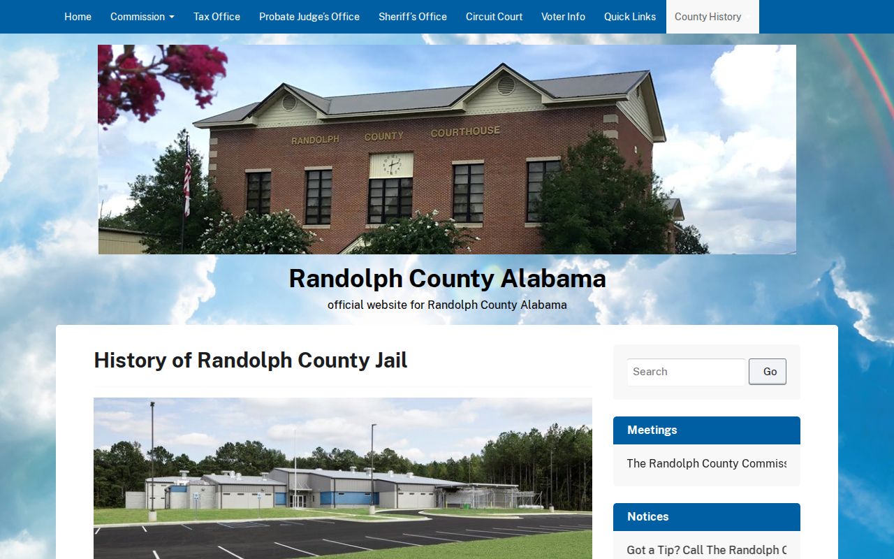 Randolph County Detention Center history and booking facility capacity