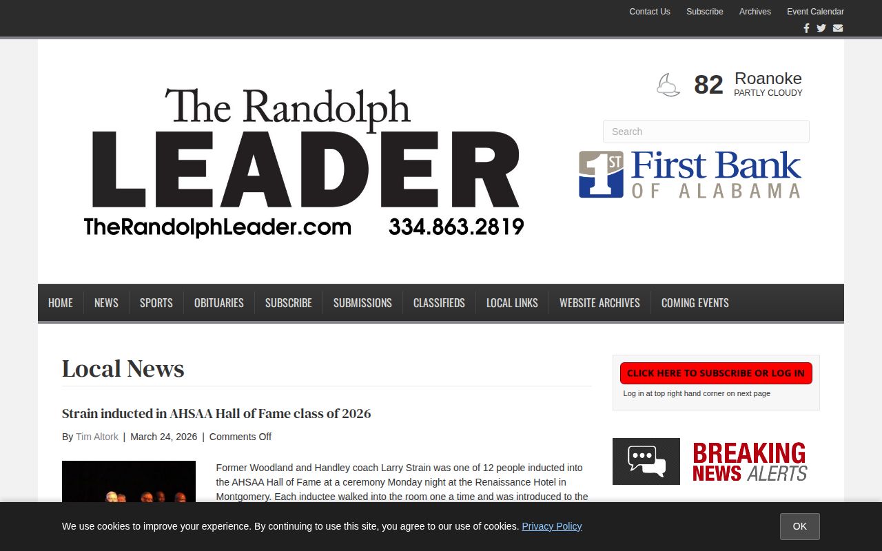 Randolph Leader local news archive used to locate older police reports